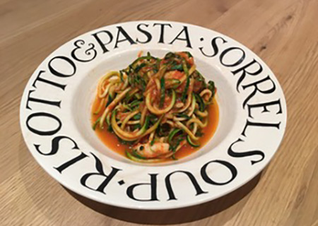 Courgetti with Prawns and Spicy Tomato